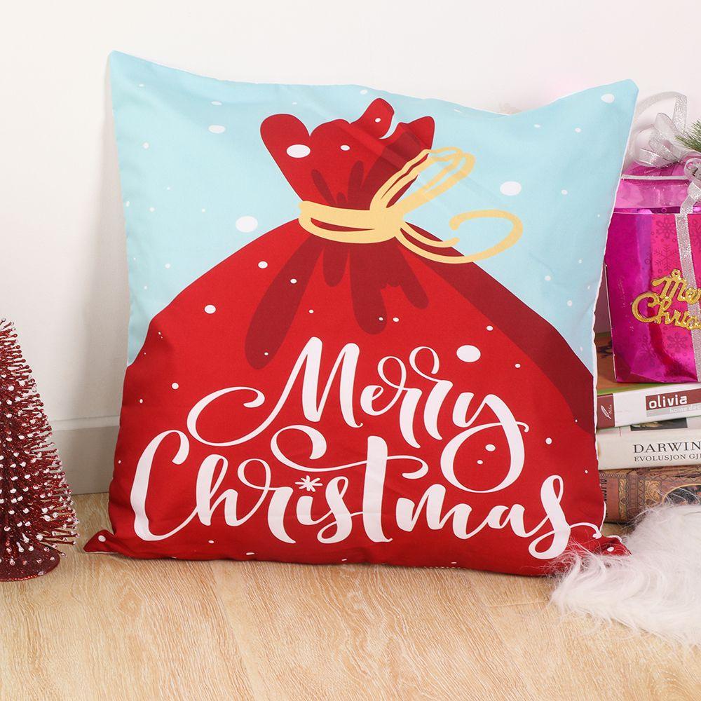 Vỏ Gối Tựa Lưng Ghế Sofa Hình Vuông 45X45CM In Họa Tiết Giáng Sinh Dễ Thương