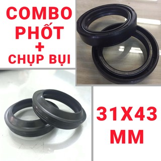 Bộ phốt + chụp bụi cho phuộc xe máy (31x43 ) (4 món )