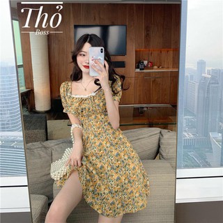 Đầm ngắn hoa chuông cổ tích thắt nơ sau