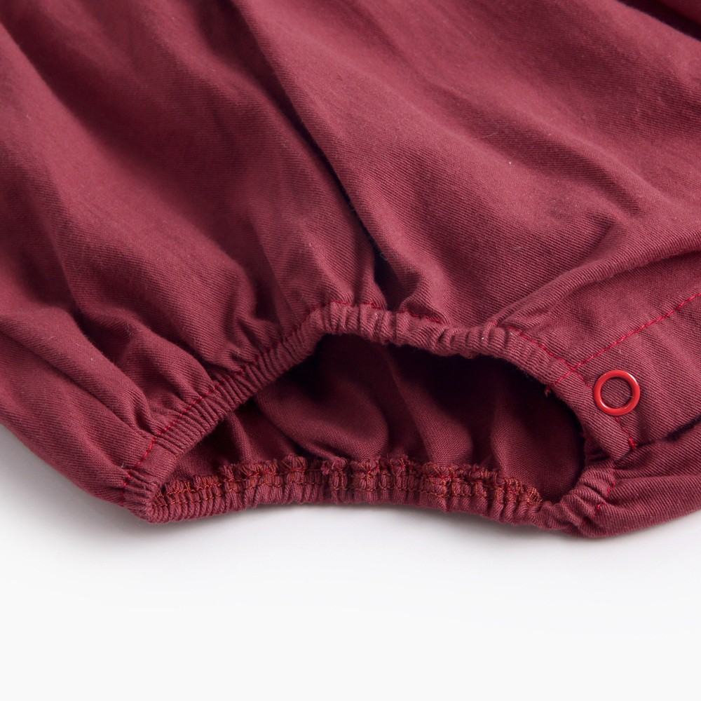 Bộ Đồ Cotton Liền Thân Sanlutoz Dài Tay Thiết Kế Màu Đỏ Đáng Yêu Cho Bé Gái Sơ Sinh