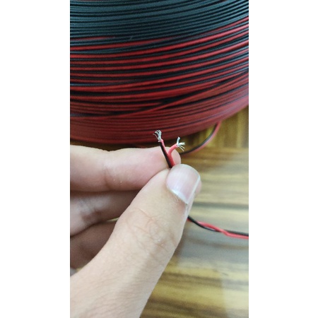 Dây điện đôi đỏ đen cuộn 100% dây đồng 2 pin 26 AWG vỏ PVC 1M