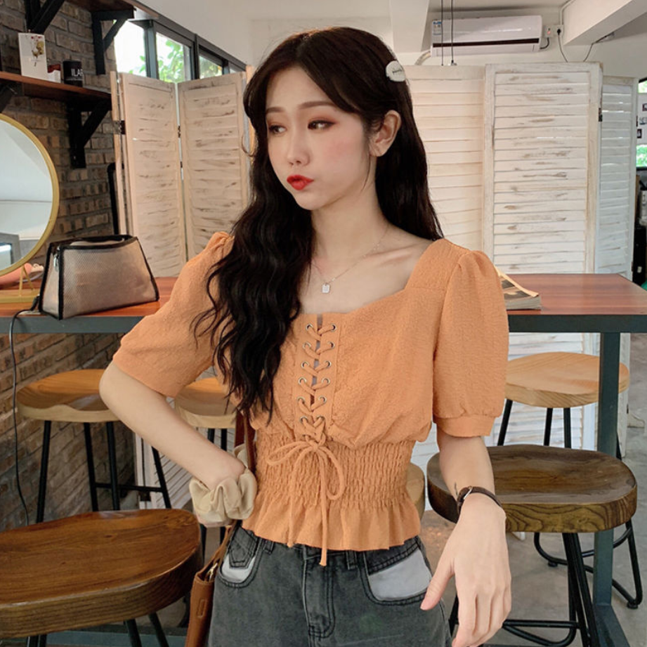 ⭐.⭐Square collar high waist design long sleeve top | BigBuy360 - bigbuy360.vn