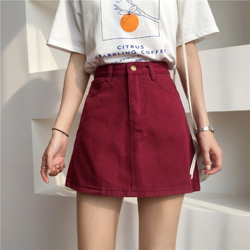 Chân Váy Denim Nữ Lưng Cao Dáng Chữ A Phong Cách Hàn Quốc | BigBuy360 - bigbuy360.vn