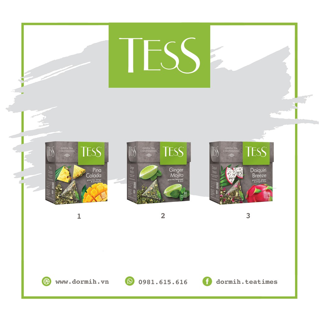 Tess Composition Collection - BST Trà hương hoa quả, hộp 20 túi lọc kim tự tháp