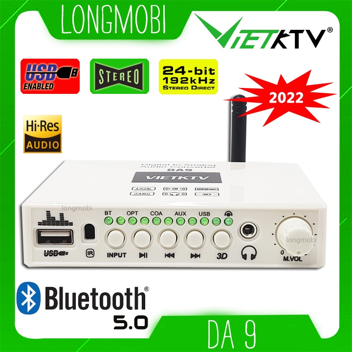 Bộ Chuyển Đổi Âm Thanh Optical VietKtv DA9 24bit/192Khz Model 2022