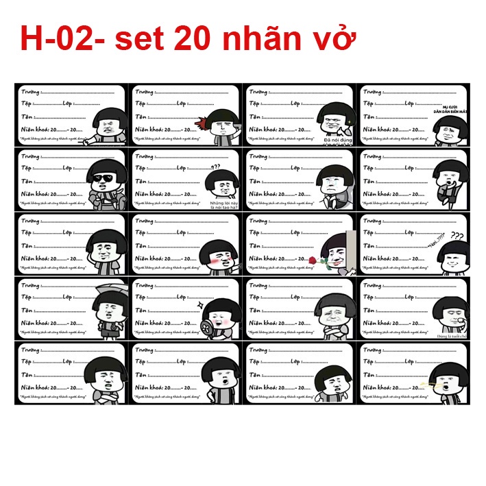 Nhãn vở Troll - đẹp đáng yêu 2 mẫu khác nhau