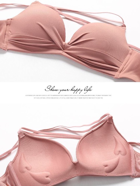 Áo Lót Su Thông Hơi Không Gọng Chéo Ngực,Dây Tạo Kiểu Xuất Hàn 806