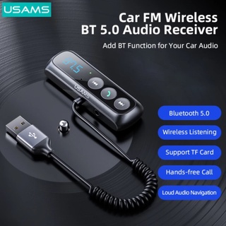 Usams Thiết Bị Thu Phát Tín Hiệu Âm Thanh MP3 FM BT 5.0 Không Dây Cho Xe Hơi