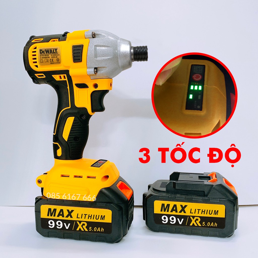 Máy chuyên bắt vít DEWALT 99V, Máy Khoan, Bắn Vít dùng Pin Dewalt, 100% Lõi Đồng - Pin 10 cell