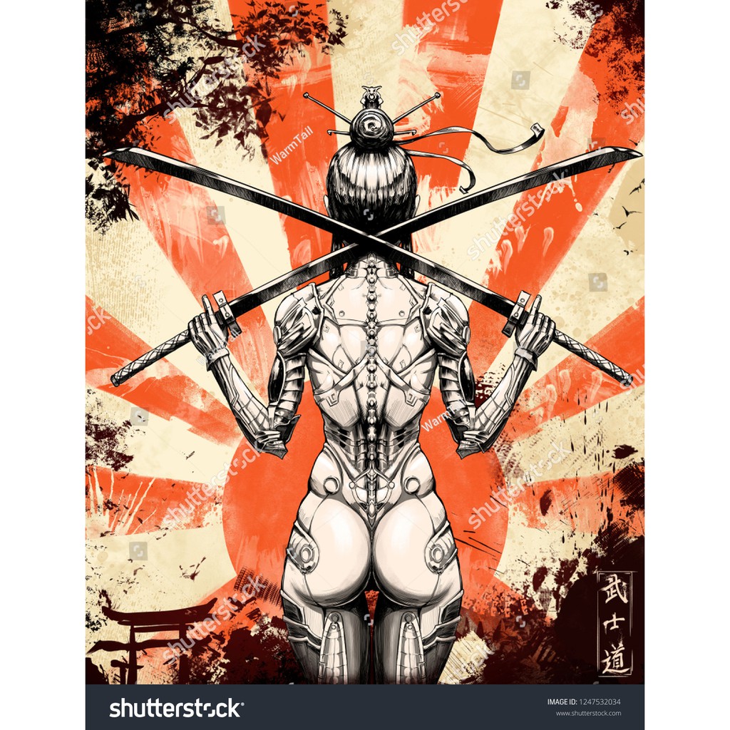 Tranh lụa 3d Samurai Nhật Bản SMRNB-05