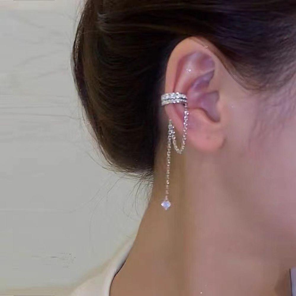 Khuyên Kẹp Vành Tai Dáng Dài Nhiều Lớp Phong Cách Hàn Quốc