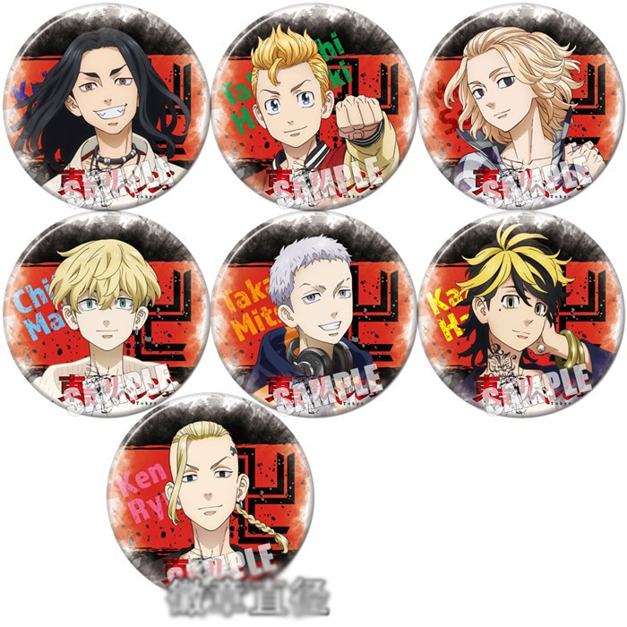Combo 7 huy hiệu cài áo IN HÌNH Tokyo revengers Kịch trường của Takemichi anime chibi dễ thương tiện lợi m2