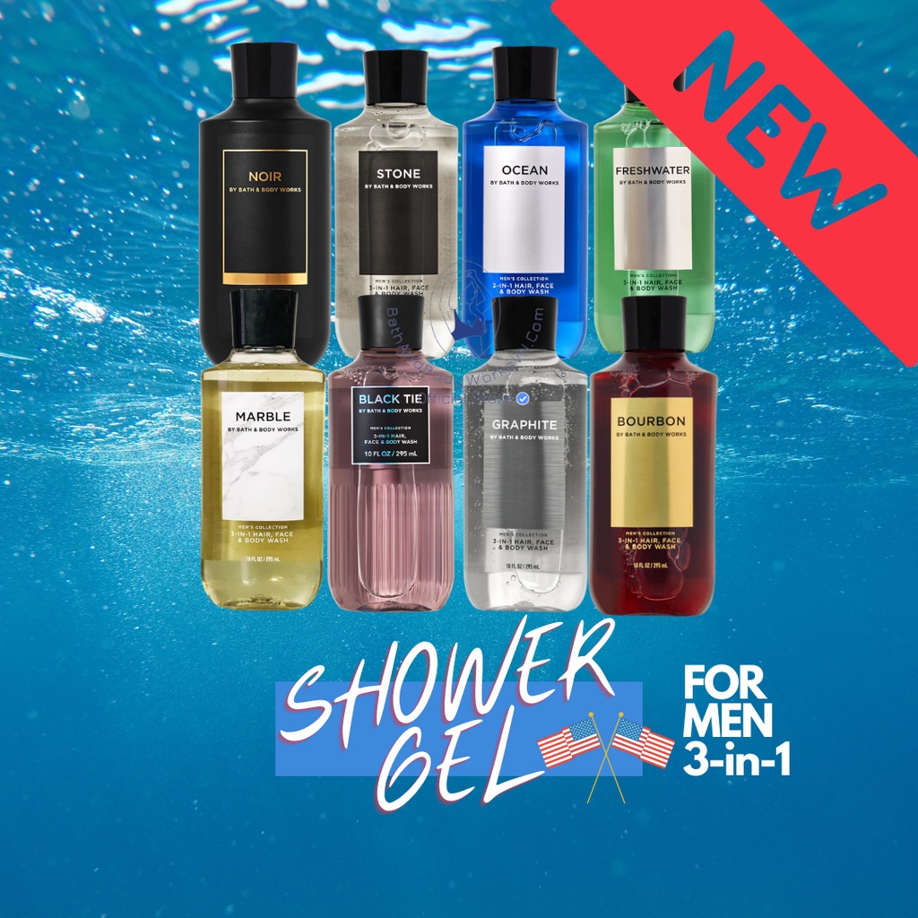 ( Có quà tặng) ( Link 2)Shower Gel Nam 3 trong 1, Sữa tắm dầu gội đầu nam Bath And Bodyworks, mùi hương nam tính.