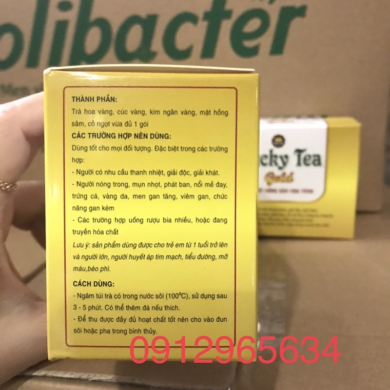 Trà Lucky Tea Lucky Way Mật hồng sâm hoa vàng  hỗ trợ giải độc gan mát gan, thanh nhiệt, giải khát chính hãng 20 túi lọc