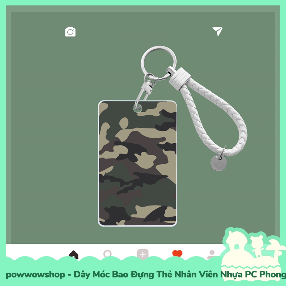 [Sẵn VN - Hỏa Tốc] Dây Móc Bao Đựng Thẻ Nhân Viên Nhựa PC Phong Cách Camo Army