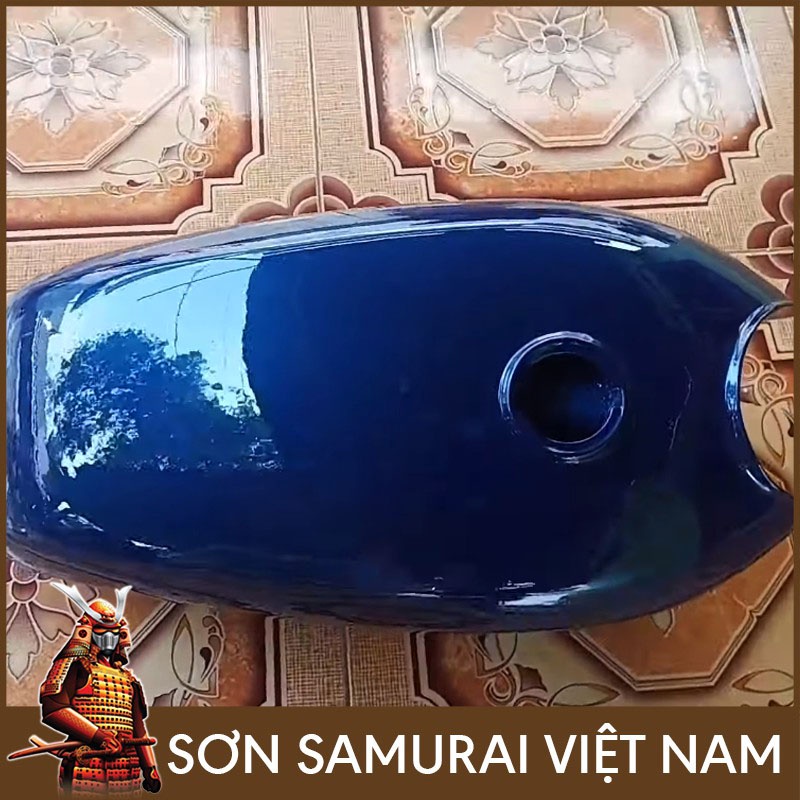Sơn Samurai màu xanh da trời H222 chính hãng, sơn xịt dàn áo xe máy chịu nhiệt, chống nứt nẻ, kháng xăng