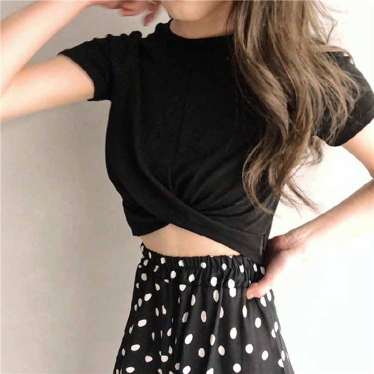 Áo Croptop Xoắn Eo Sexy Năng Động