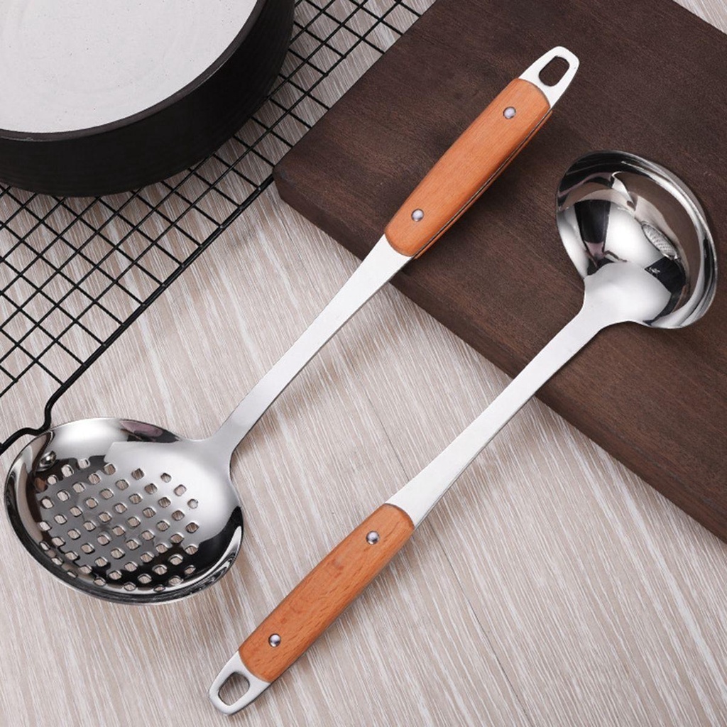 Muỗng Xới Cơm Chịu Nhiệt Tay Cầm Bằng Gỗ Màu Ngà