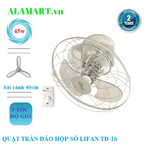 Quạt trần đảo hộp số Lifan TĐ-16