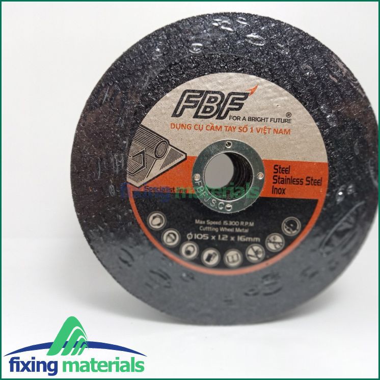 Lốc 25 viên đá cắt inox, thép 105x1.2x16mm (FBF, hàng VN chất lượng cao)
