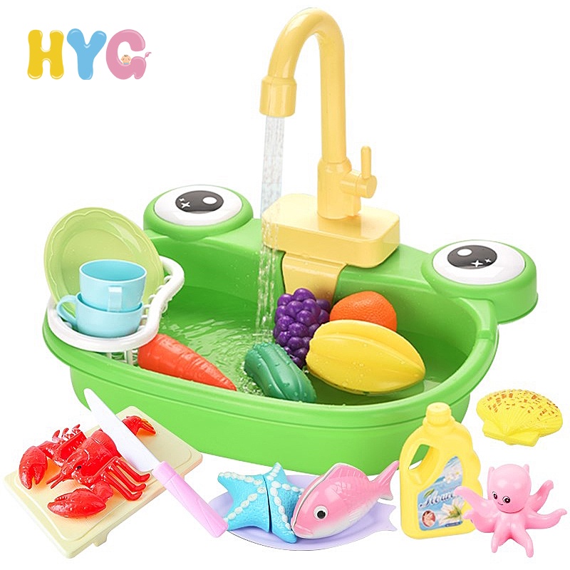 Đồ chơi bồn rửa chén nhà bếp HYG TOYS hoạt động điện tự động vui nhộn dành cho trẻ em