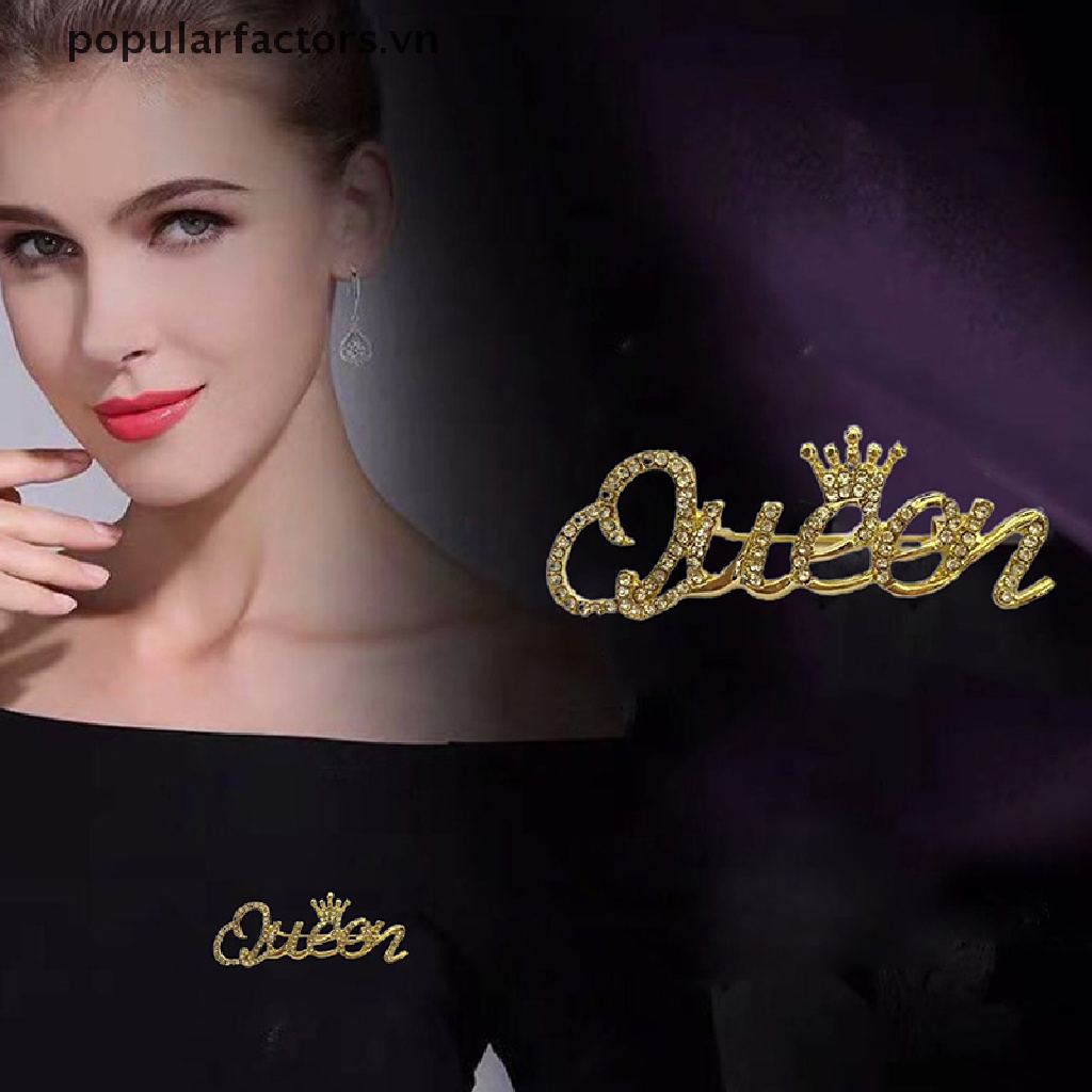 Ghim Cài Áo 2 Màu Hình Vương Miện Đính Đá Thời Trang