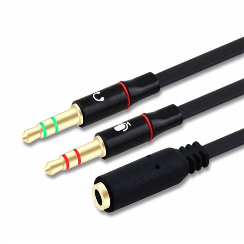 Giắc jack gộp tai nghe và mic ra jack cổng 3.5mm âm, chuyển đổi 2 cổng máy tính thành 1 cổng tai nghe điện thoại