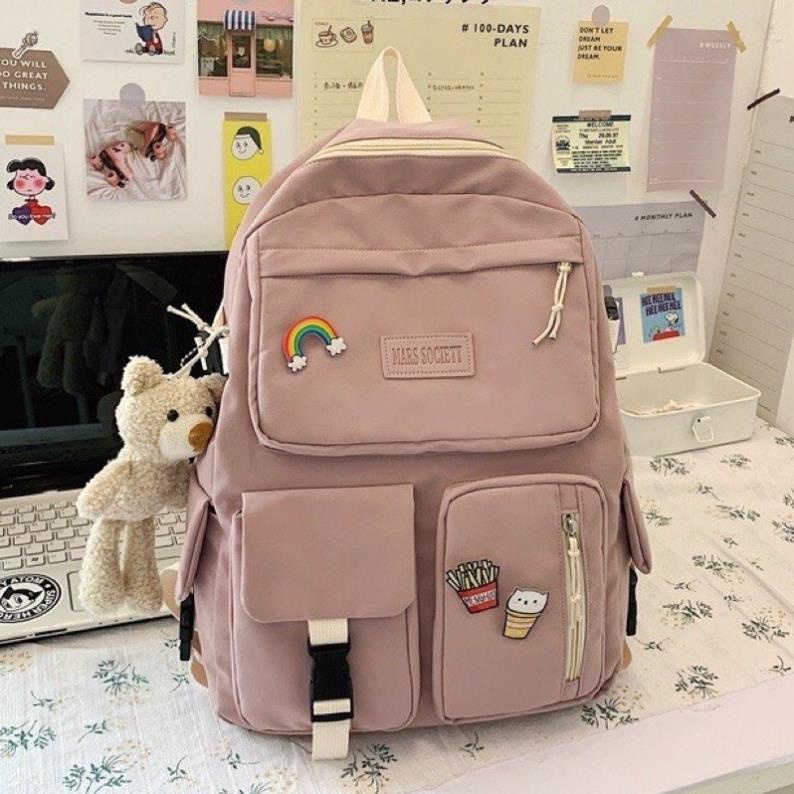 Balo nữ đi học Ulzzang kiểu dáng Hàn Quốc giá rẻ chống nước vừa laptop đi du lịch đa năng BLNĐH6