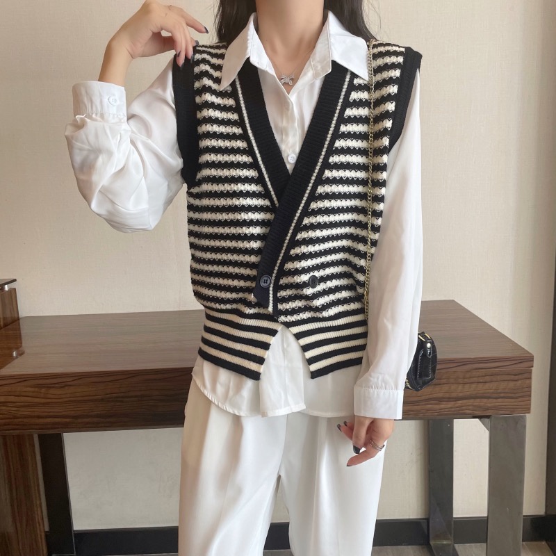 Áo Khoác Không Tay Dáng Rộng Phong Cách Retro Hàn Quốc Thời Trang