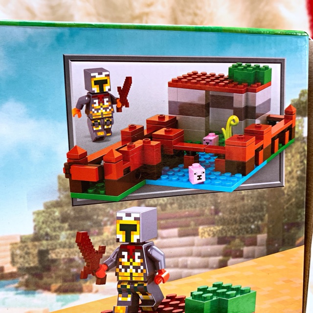 Đồ Chơi Lắp Ráp, Xếp Hình Minecraft Xếp Hình Tường Thành Bảo Vệ Trên Sông 827b-495 mảnh