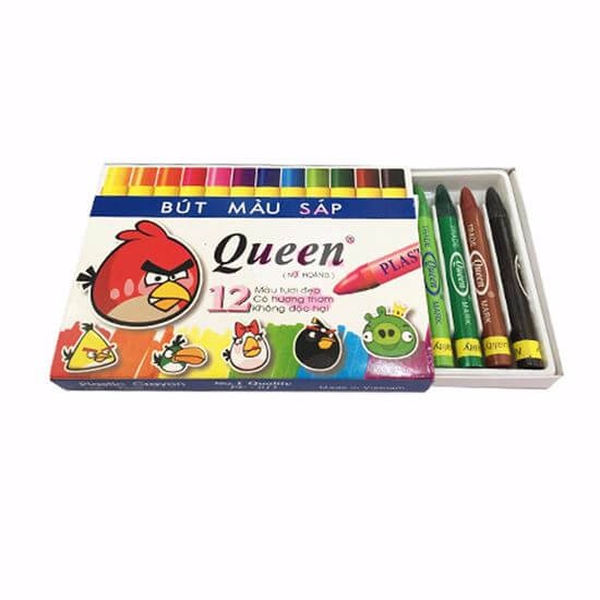 Bút sáp 12 màu Queen - mùi thơm không độc hại - 1 hộp