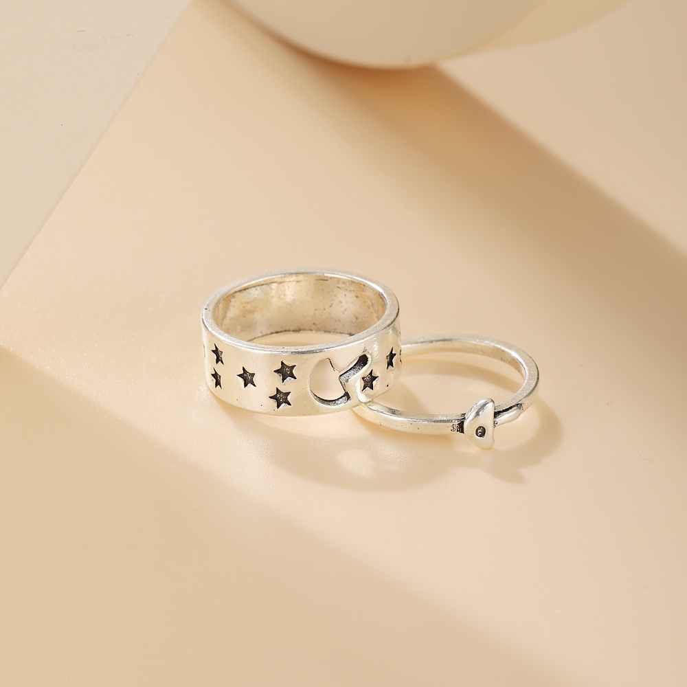Set 2 nhẫn thời trang hình nấm / rắn cổ điển cá tính cho cả nam và nữ