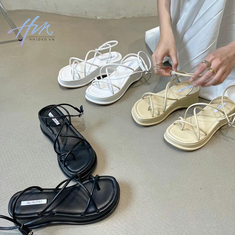 Giày Sandal Mùa Hè Năm 2021 Đế Dày Cột Dây Hợp Thời Trang Cho Nữ