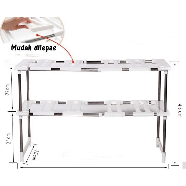 Kệ Đựng Đồ Dùng Nhà Bếp 2 Tầng Bằng Nhựa Và Thép Không Gỉ | BigBuy360 - bigbuy360.vn