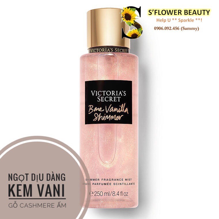 ✨BST ÁNH NHŨ | Xịt Thơm Nước Hoa Toàn Thân Victoria’s Secret Shimmer Fragrance Mist (250ml) | Thế Giới Skin Care