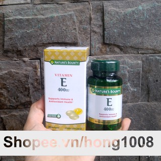 Viên uống Vitamin E 400 IU Nature Bounty 30 viên - Duy trì vẻ đẹp và tươi sáng của da