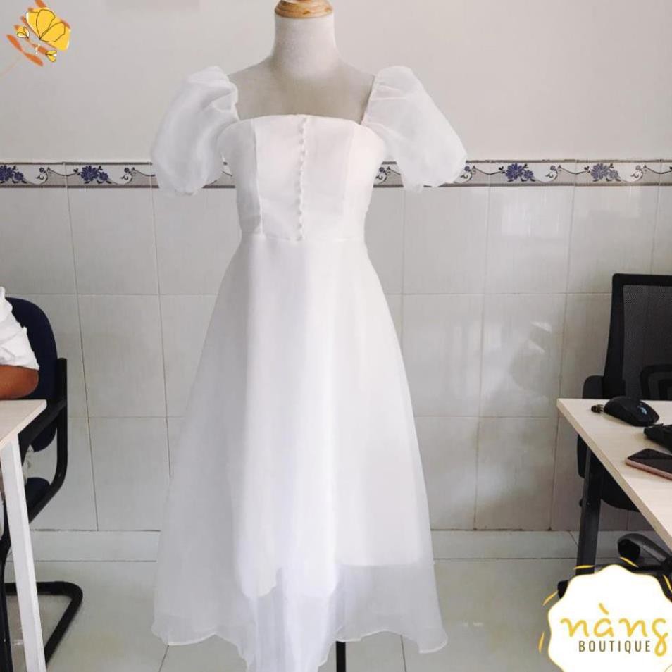 [Mẫu yêu thích] Váy Nữ Đẹp 💖FREESHIP💖 Đầm dáng xòe công chúa tay phồng nút [Mẫu Mới 2021]  ྇