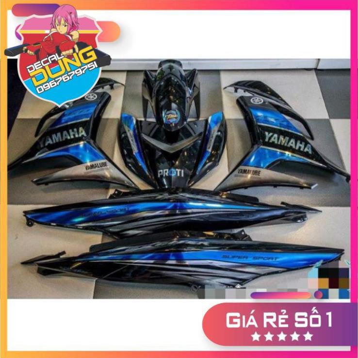 Tem xe exciter 150 decal trắng sữa