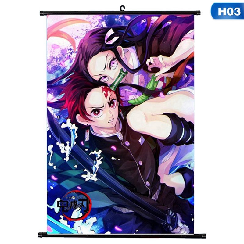 Tranh treo poster hoạt hình anime Nhật Bản demon slayer kimetsu No yaiba polypropylene