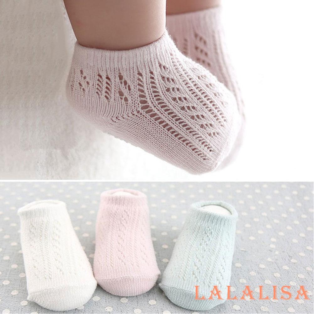 Vớ Cotton Dệt Kim Phối Lưới Ngắn Thời Trang Mùa Hè Cho Bé Sơ Sinh