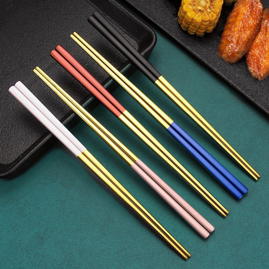 Đũa Ăn Sushi Bằng Thép Không Gỉ Chống Trượt Tiện Dụng