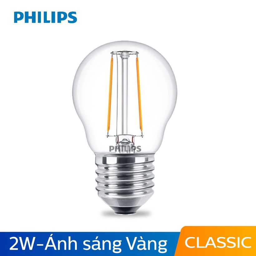 Bóng đèn Philips LED Classic 2W 2700K E27 P45 - Ánh sáng vàng