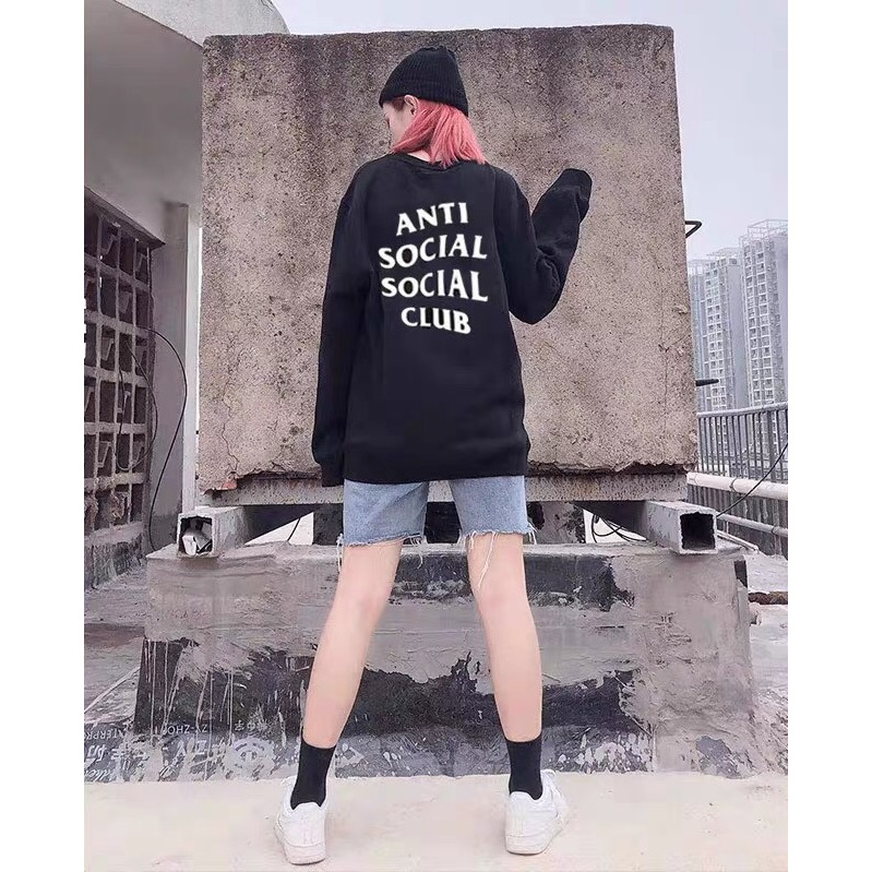 Áo Sweater Cổ Tròn Dài Tay Nữ Nam Unisex Chất Vải Nỉ Poly Anti SoCial WAW007
