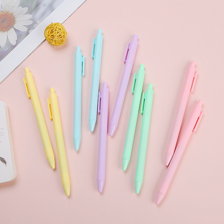 Bút mực gel màu đen có vỏ màu macaron tùy chọn