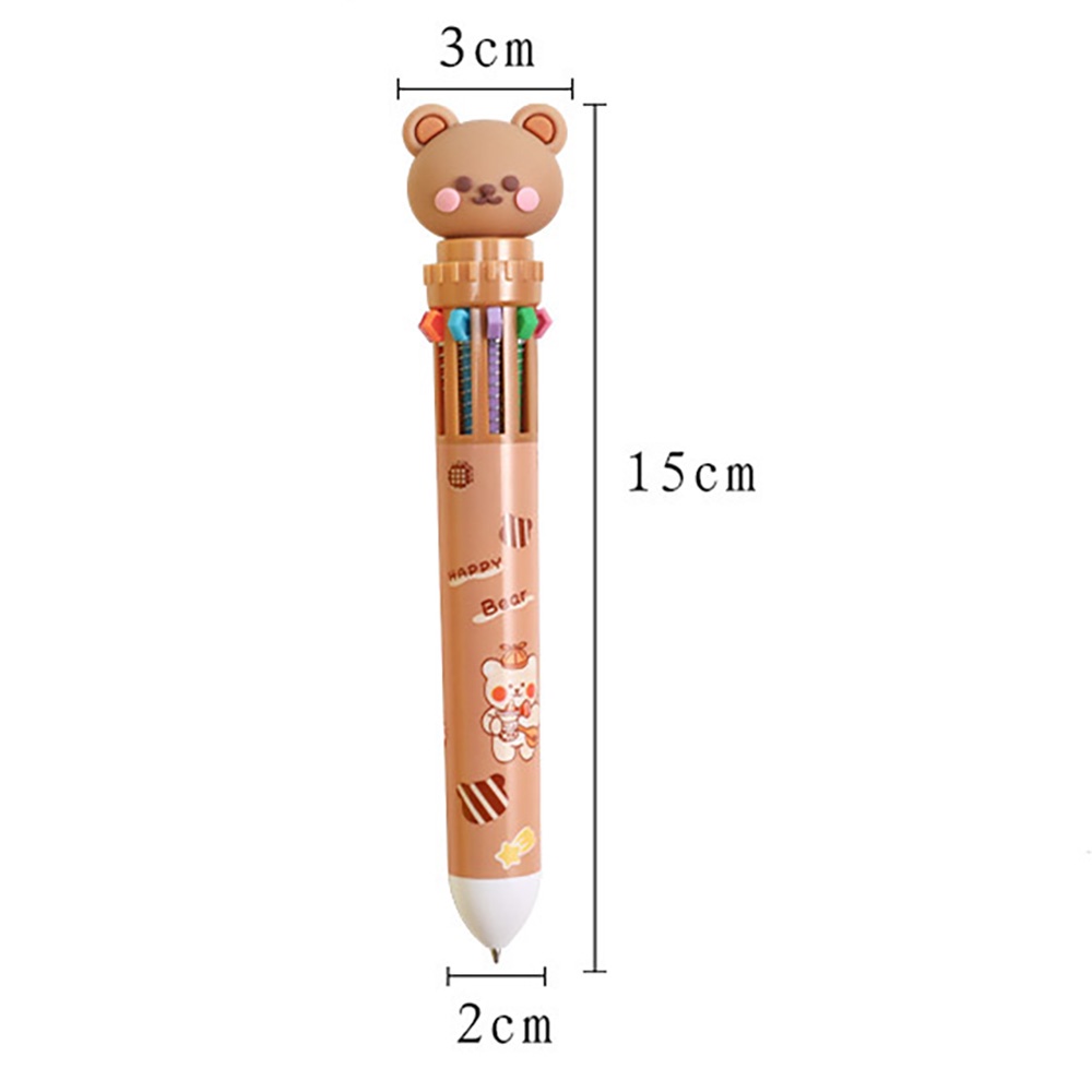Bút Bi 10 Màu Hình Gấu Dễ Thương