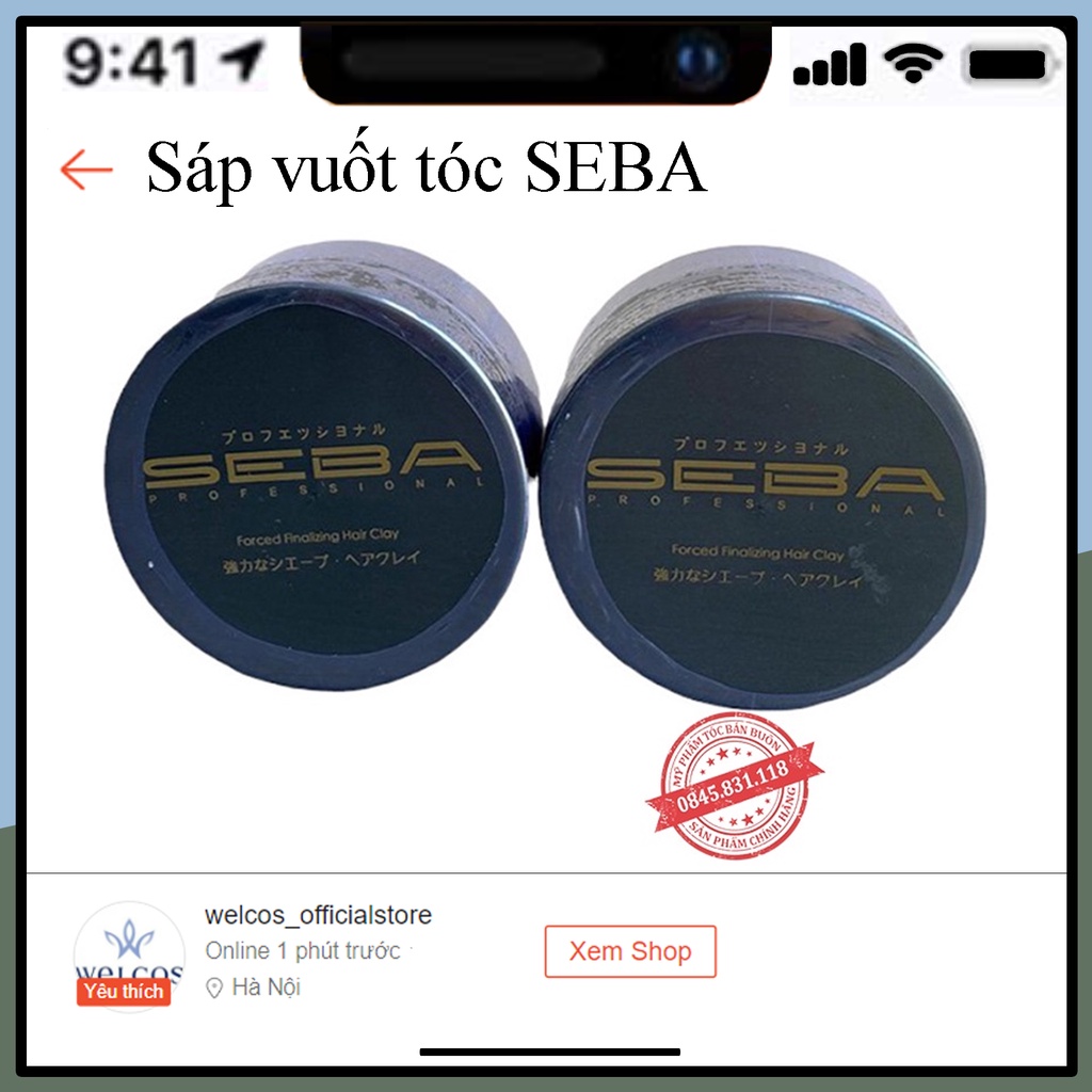Sáp vuốt tóc nam tạo kiểu SEBA JAPAN CHÍNH HÃNG | wax keo gel MN20