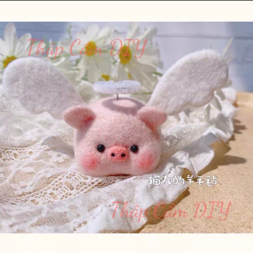 Len Chọc Handmade, Bộ Kit Len Chọc Thiên Thần Heo