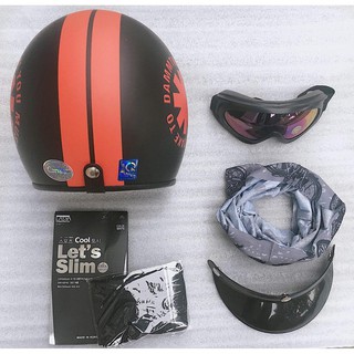 COMBO 4 món đồ đi phượt : Mũ 3/4 + Kính uv 400 + Khăn Đa Năng + ống tay chống nắng