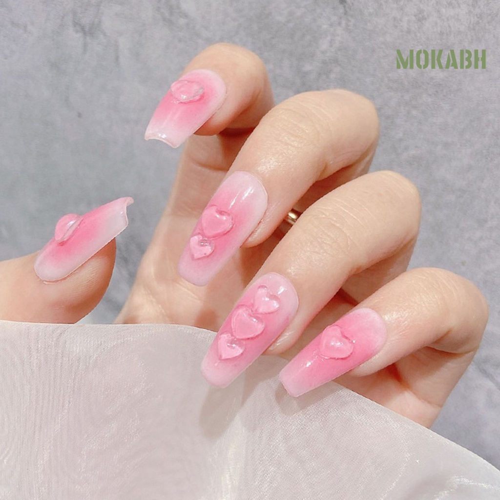 Set 100 Phụ Kiện Trang Trí Móng Tay Nghệ Thuật Hình Trái Tim 3D DIY