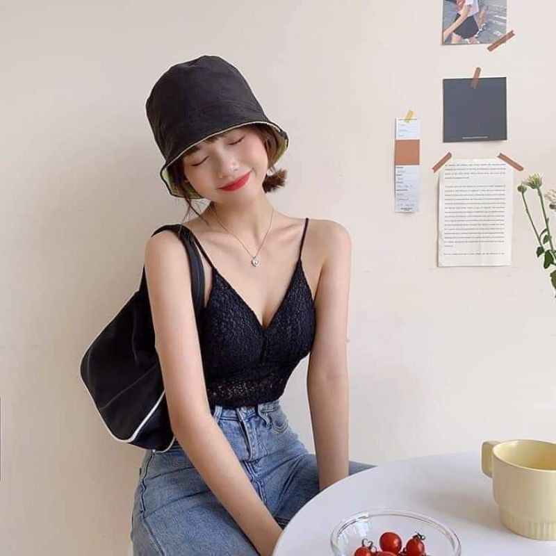 Áo bra 2 dây ren chun lưng hàng QC